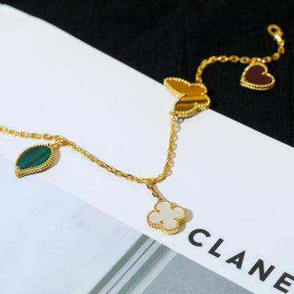 [⭐Reverie Jewels]LUCKY SPRING 5 MOTIF GOLD BRACELET