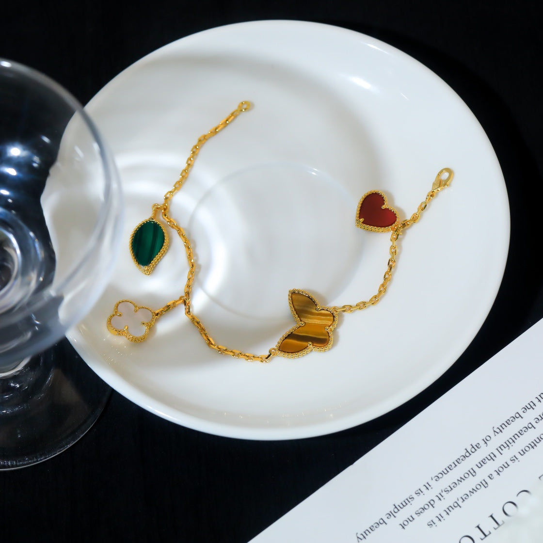 [⭐Reverie Jewels]LUCKY SPRING 5 MOTIF GOLD BRACELET