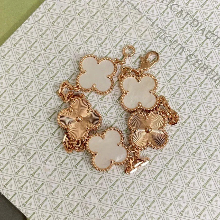 [⭐Reverie Jewels]CLOVER WHITE PEARL MOP 5 MOTIF BRACELET COLLECTION