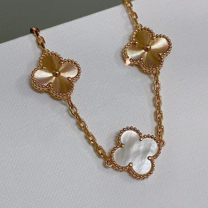 [⭐Reverie Jewels]CLOVER WHITE PEARL MOP 5 MOTIF BRACELET COLLECTION