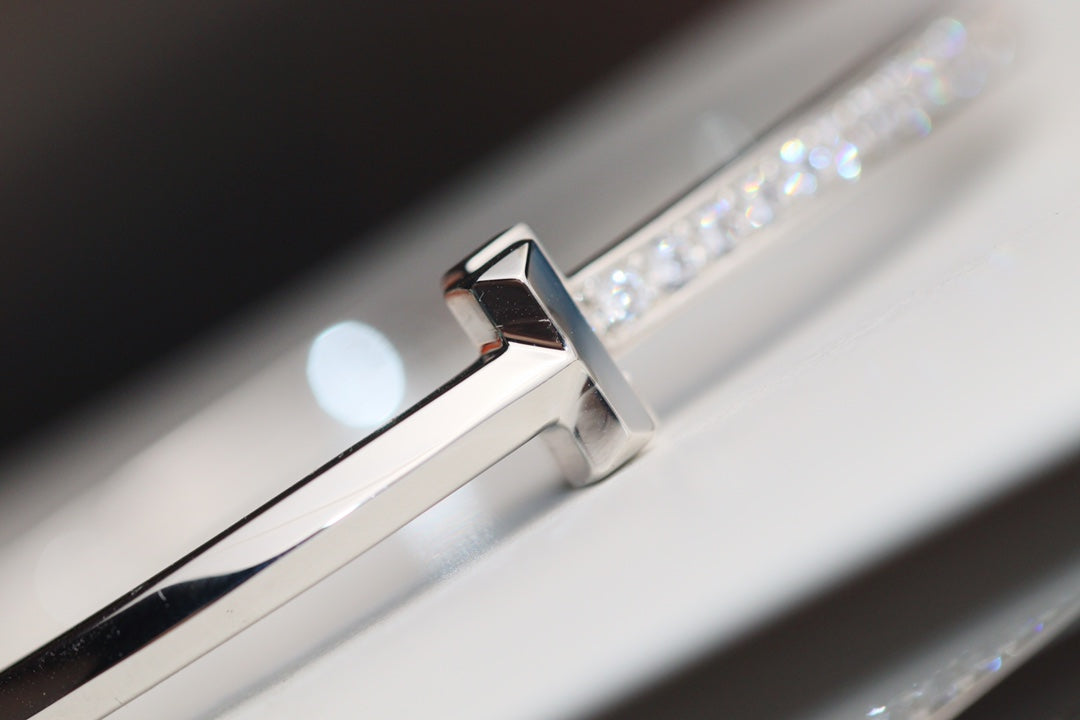 [Reverie Jewels]NARROW T1 HINGED BANGLE DIAMOND SILVER