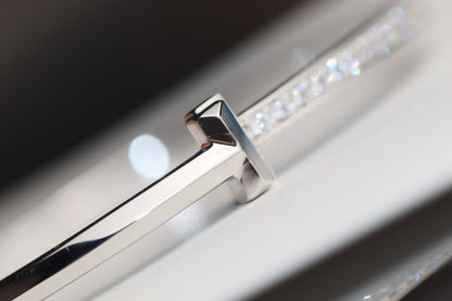 [Reverie Jewels]NARROW T1 HINGED BANGLE DIAMOND SILVER