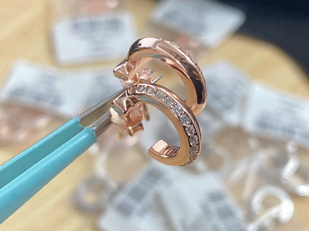 [Reverie Jewels]T1 HOOP DIAMOND EARRINGS