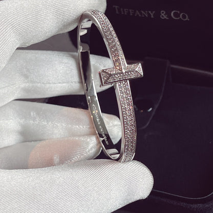 [Reverie Jewels]T1 WIDE HINGED BANGLE DIAMOND PAVED BRACELET