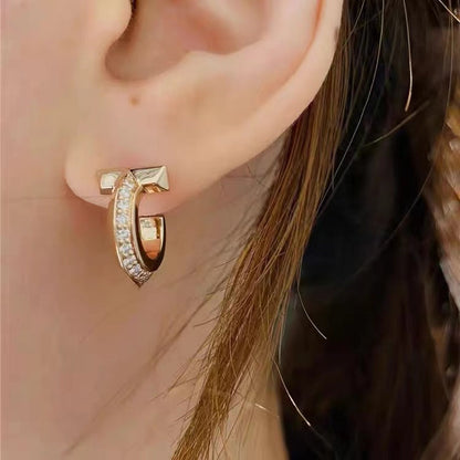 [Reverie Jewels]T1 HOOP DIAMOND EARRINGS