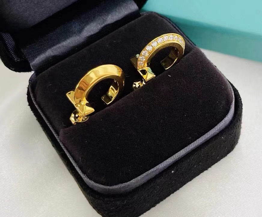 [Reverie Jewels]T1 HOOP DIAMOND EARRINGS