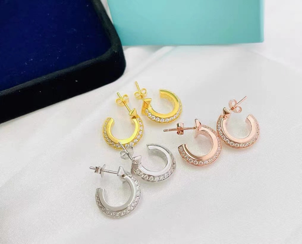 [Reverie Jewels]T1 HOOP DIAMOND EARRINGS