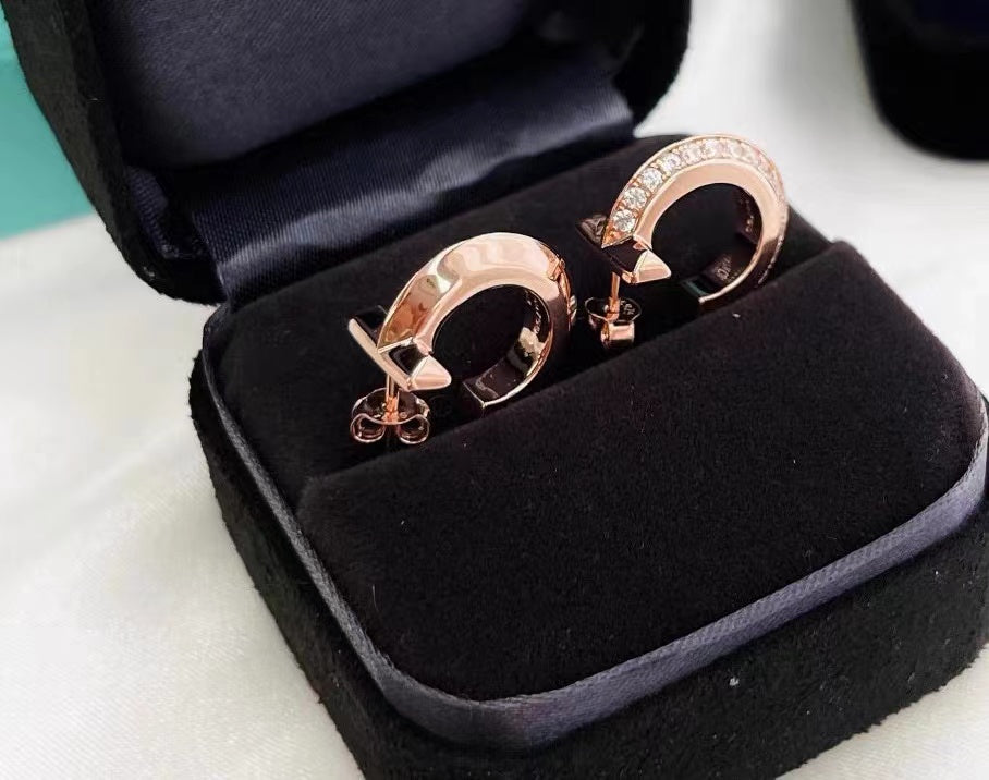 [Reverie Jewels]T1 HOOP DIAMOND EARRINGS