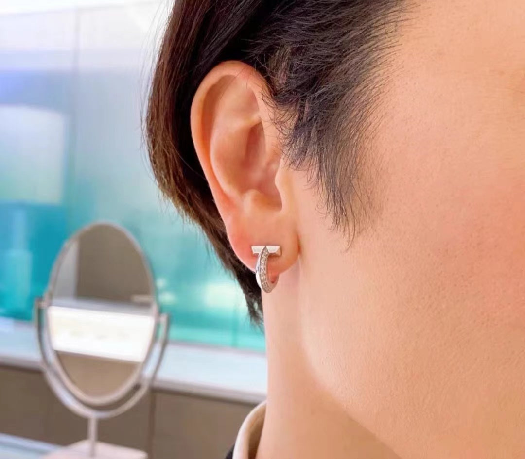 [Reverie Jewels]T1 HOOP DIAMOND EARRINGS