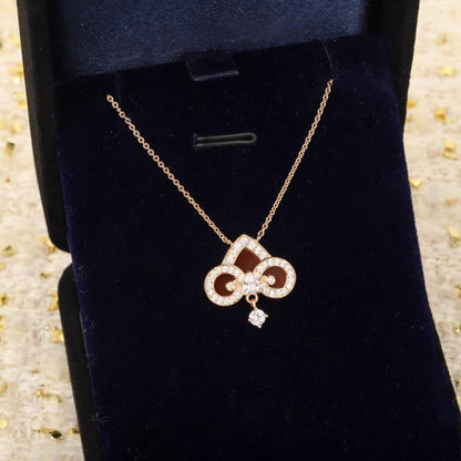[Reverie Jewels]FLEUR DE LIS PINK GOLD DIAMOND NECKLACE