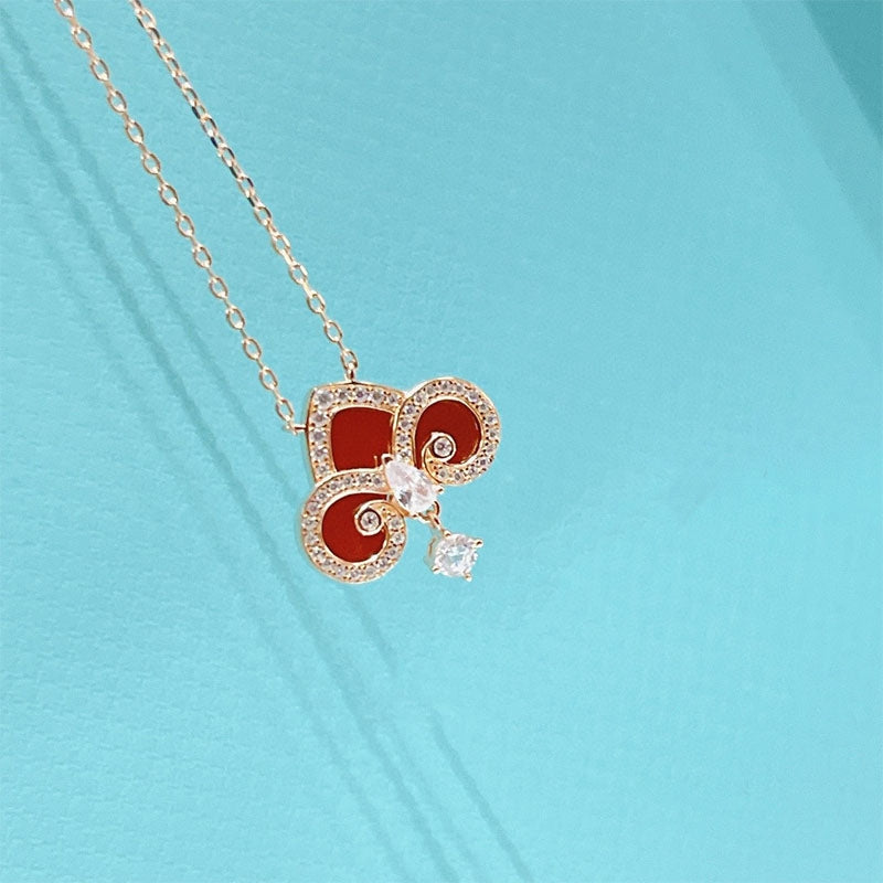 [Reverie Jewels]FLEUR DE LIS PINK GOLD DIAMOND NECKLACE