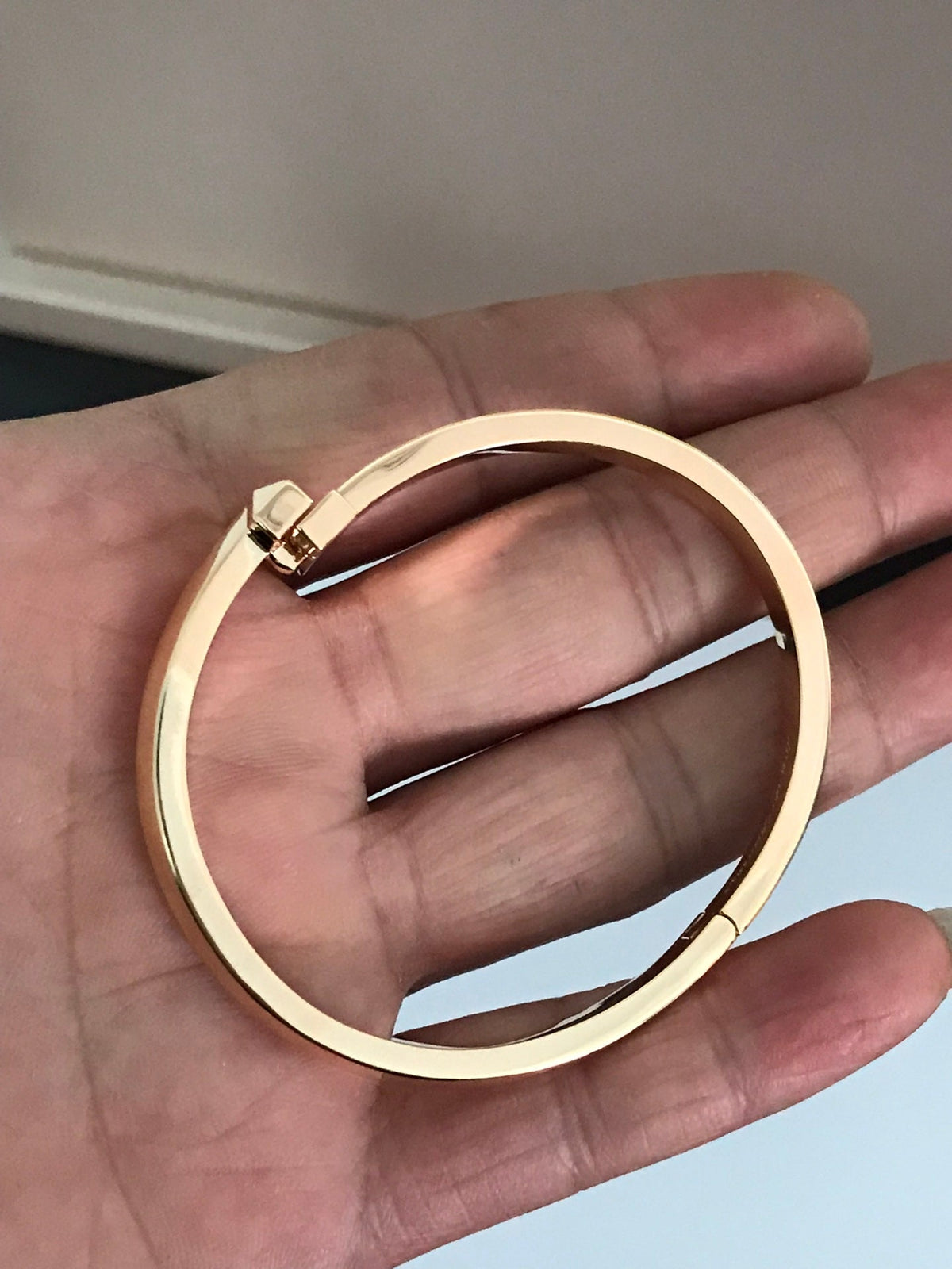 [Reverie Jewels]T1 WIDE DIAMOND HINGED BANGLE PINK GOLD