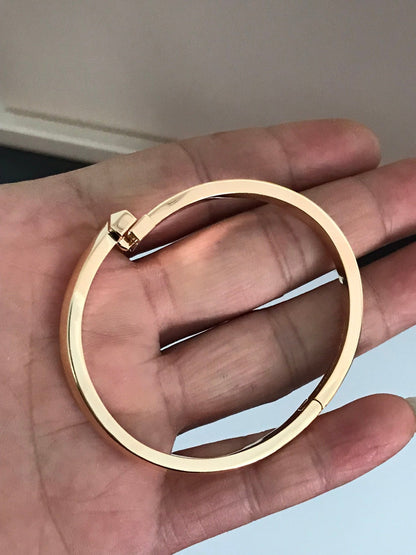 [Reverie Jewels]T1 WIDE DIAMOND HINGED BANGLE PINK GOLD