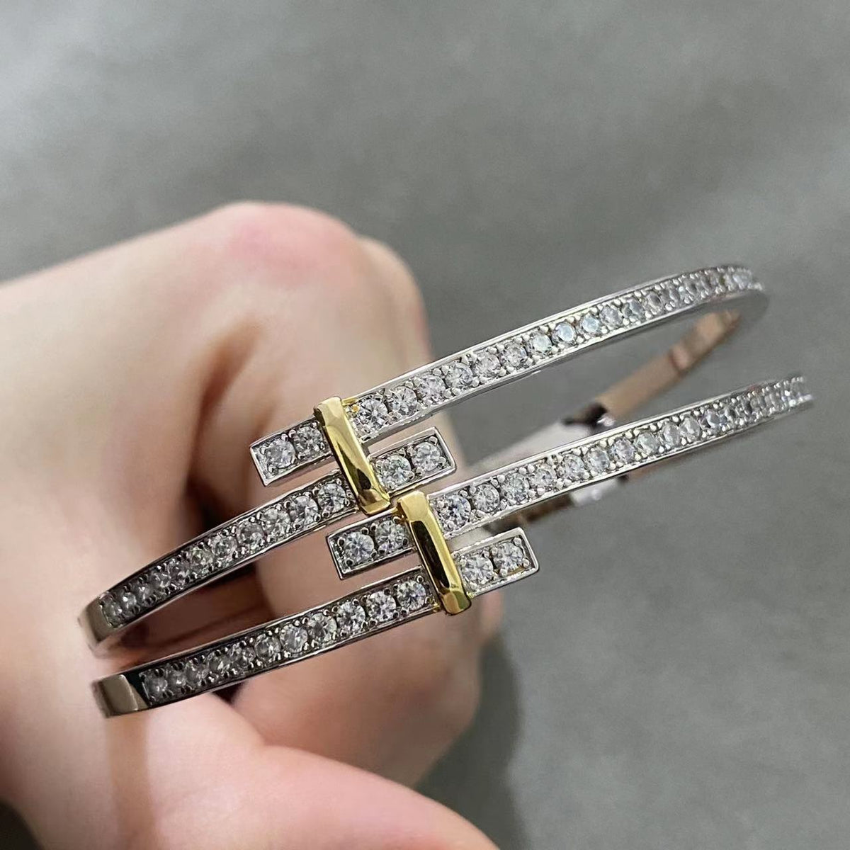 [Reverie Jewels]EDGE DIAMOND GOLD SILVER BRACELET