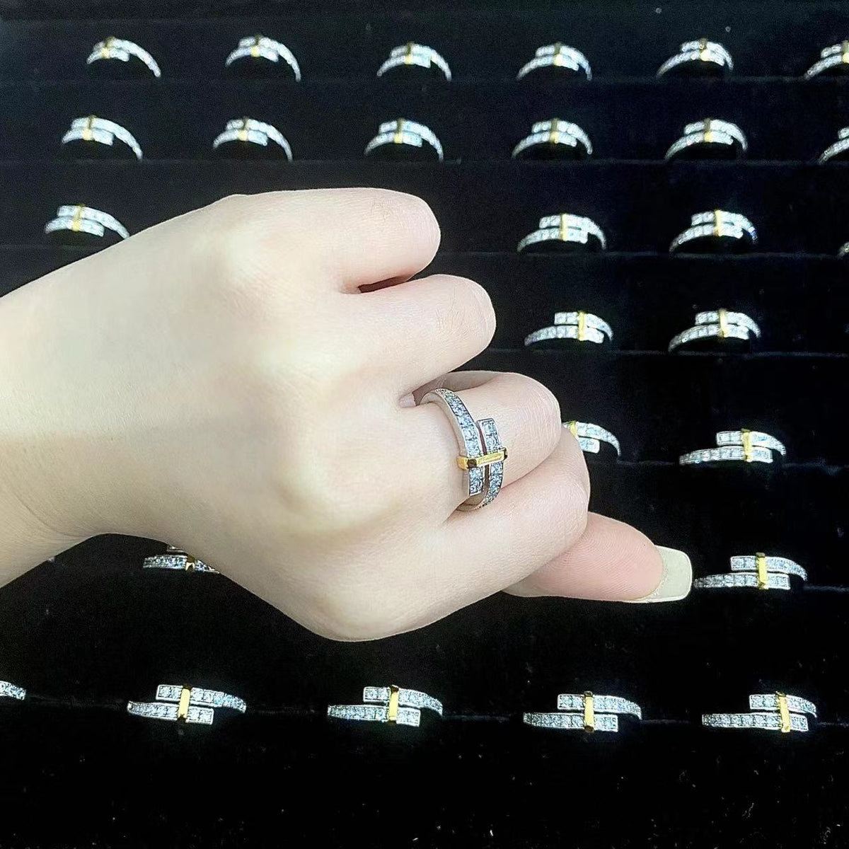 [Reverie Jewels]EDGE GOLD SILVER DIAMOND RING