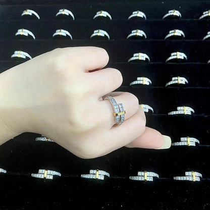 [Reverie Jewels]EDGE GOLD SILVER DIAMOND RING