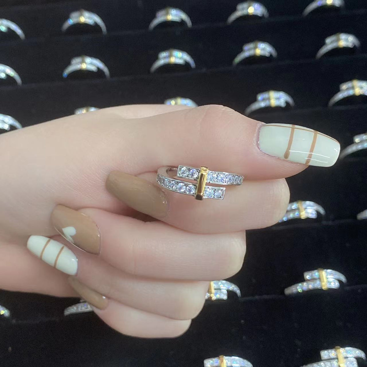 [Reverie Jewels]EDGE GOLD SILVER DIAMOND RING