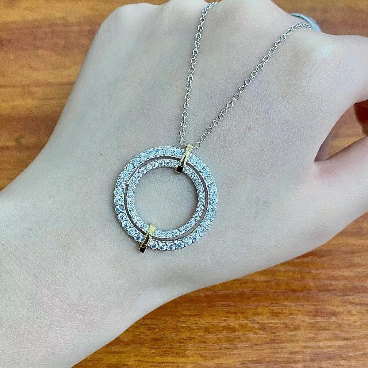 [Reverie Jewels]EDGE DIAMOND GOLD SILVER NECKLACE