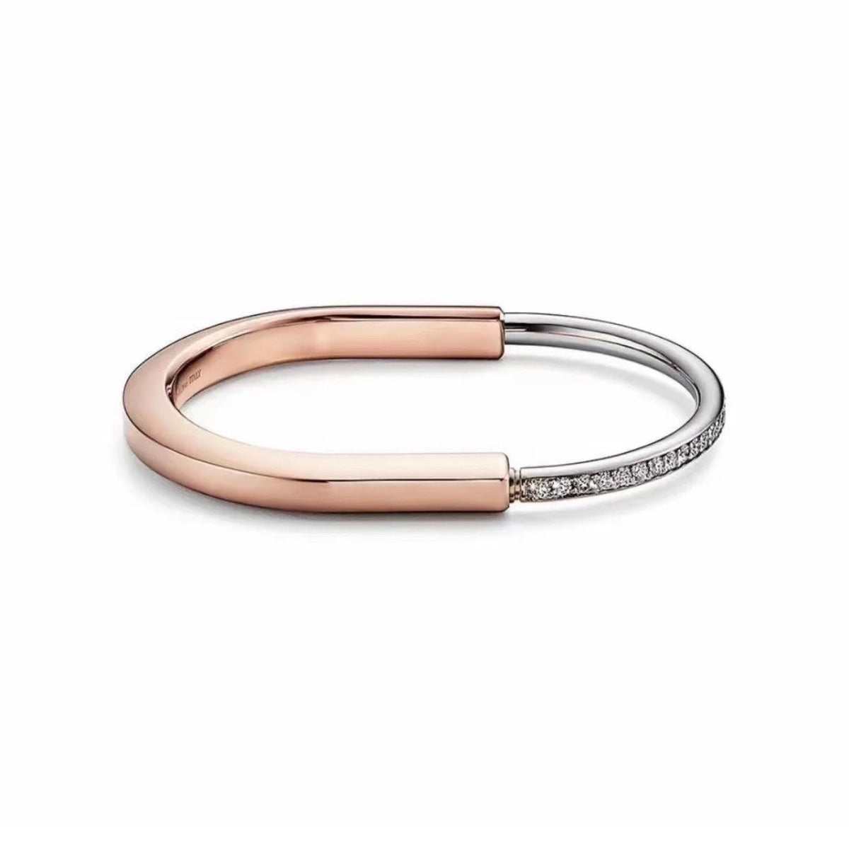 [Reverie Jewels]LOCK PINK GOLD SILVER DIAMOND BRACELET