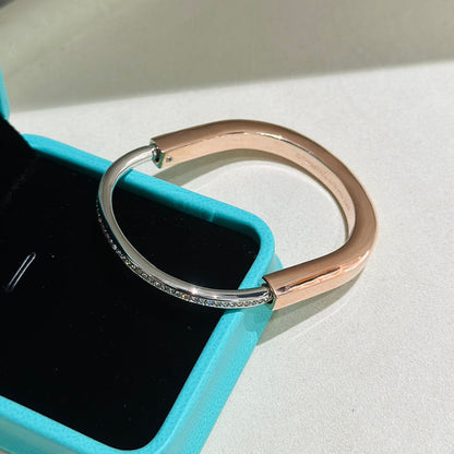 [Reverie Jewels]LOCK PINK GOLD SILVER DIAMOND BRACELET