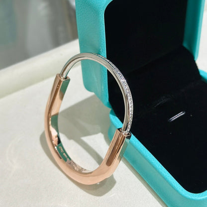 [Reverie Jewels]LOCK PINK GOLD SILVER DIAMOND BRACELET