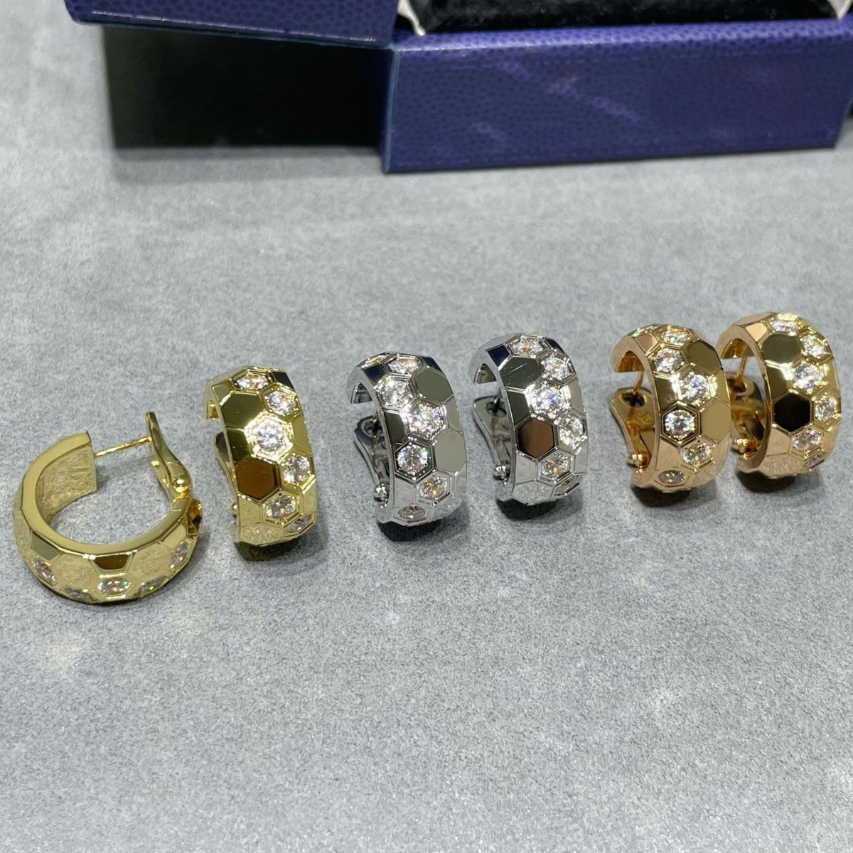 [⭐Reverie Jewels]BEE LOVE DIAMOND HOOP EARRINGS