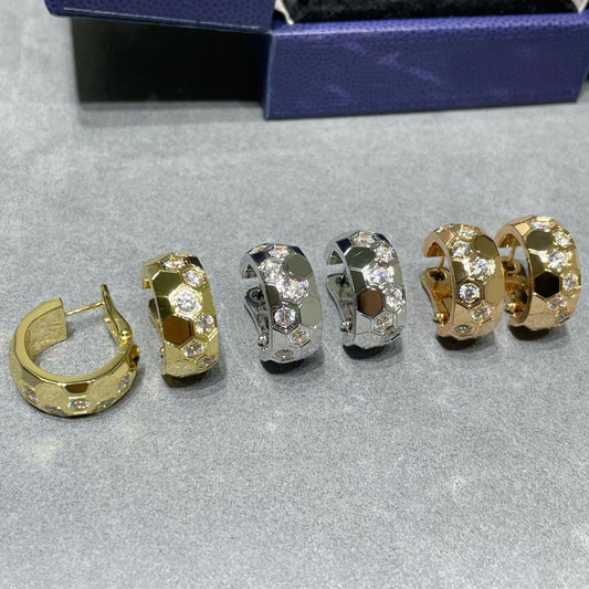 [⭐Reverie Jewels]BEE LOVE DIAMOND HOOP EARRINGS