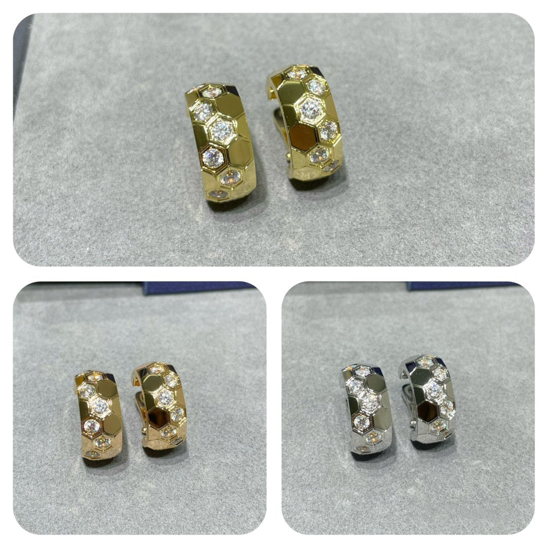 [⭐Reverie Jewels]BEE LOVE DIAMOND HOOP EARRINGS