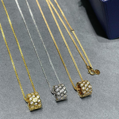 [⭐Reverie Jewels]BEE LOVE DIAMOND PAVED 3 ROW NECKLACE