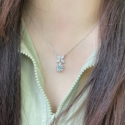 [Reverie Jewels]VICTORIA PENDANT SILVER DIAMOND NECKLACE