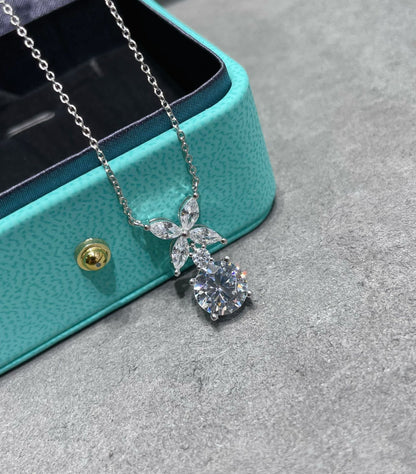 [Reverie Jewels]VICTORIA PENDANT SILVER DIAMOND NECKLACE