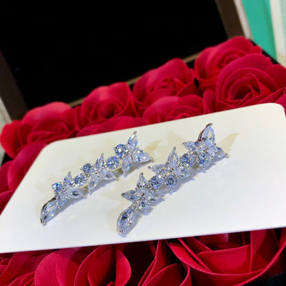[Reverie Jewels]VICTORIA SILVER DIAMOND DROP EARRINGS
