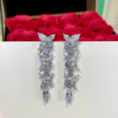 [Reverie Jewels]VICTORIA SILVER DIAMOND DROP EARRINGS