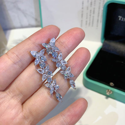 [Reverie Jewels]VICTORIA SILVER DIAMOND DROP EARRINGS