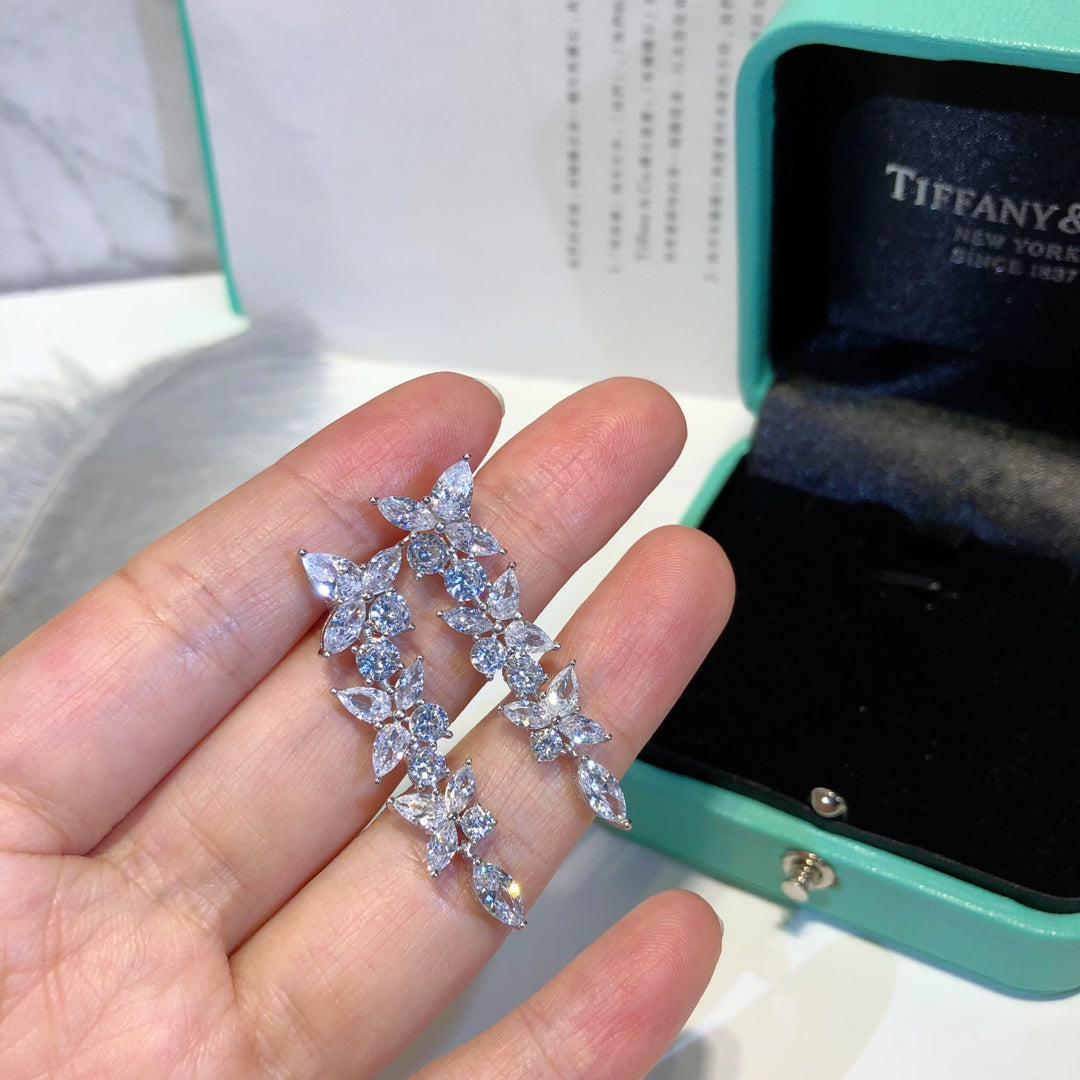 [Reverie Jewels]VICTORIA SILVER DIAMOND DROP EARRINGS