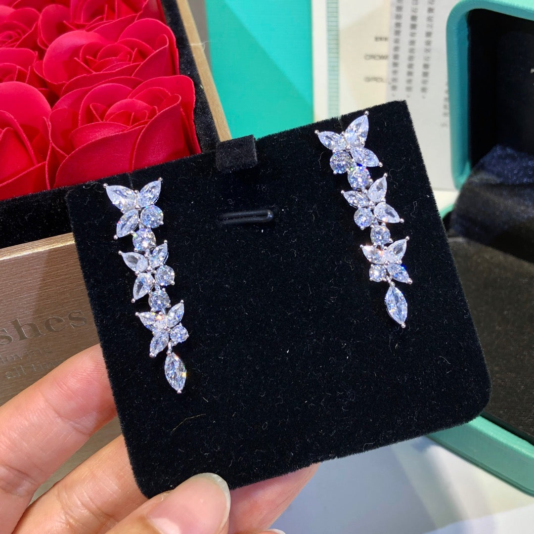 [Reverie Jewels]VICTORIA SILVER DIAMOND DROP EARRINGS