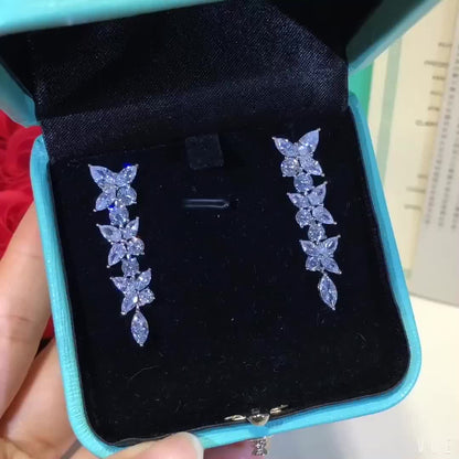 [Reverie Jewels]VICTORIA SILVER DIAMOND DROP EARRINGS