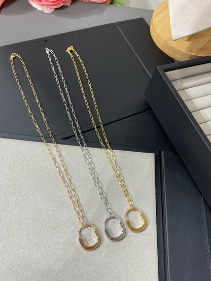 [Reverie Jewels]LOCK MEDIUM PENDANT DIAMOND NECKLACE