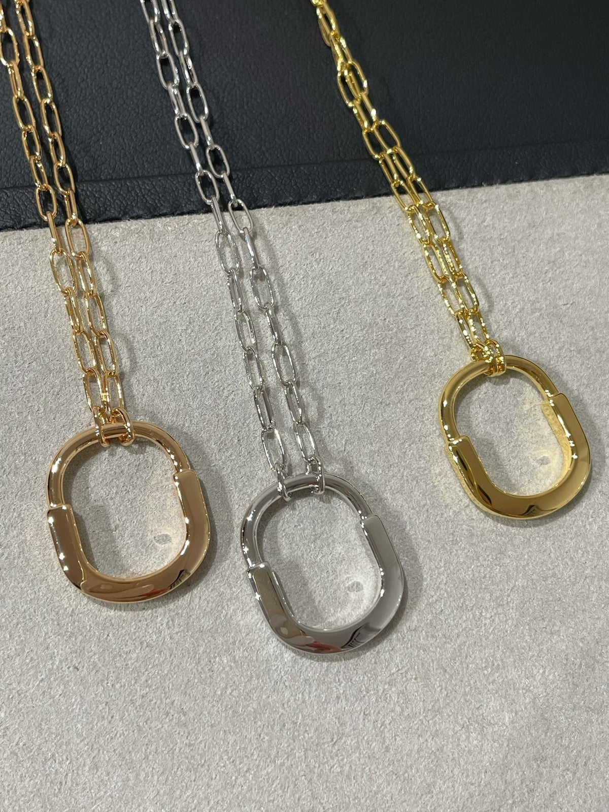 [Reverie Jewels]LOCK MEDIUM PENDANT DIAMOND NECKLACE