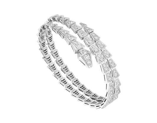 [⭐Reverie Jewels]SERPENTI BRACELET SILVER DIAMOND DOUBLE ROW