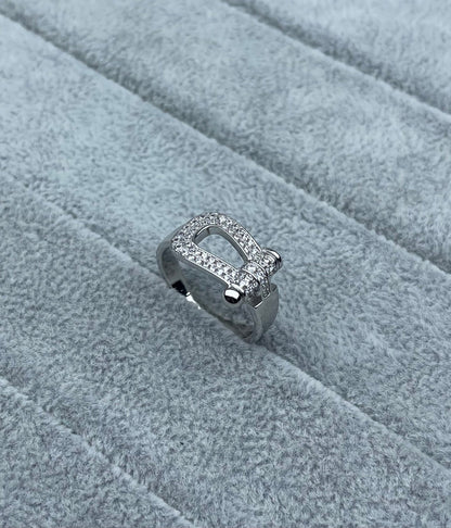 [⭐Reverie Jewels]Wide Hoof-Shaped Diamond-Studded Ring