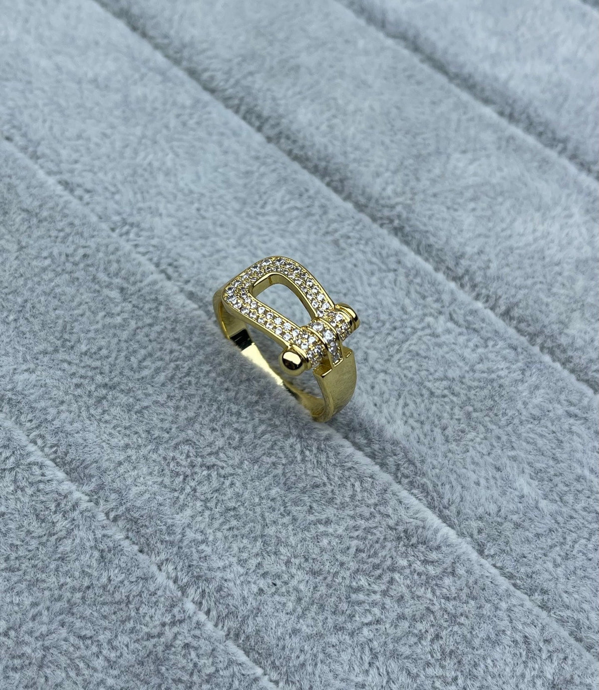 [⭐Reverie Jewels]Wide Hoof-Shaped Diamond-Studded Ring
