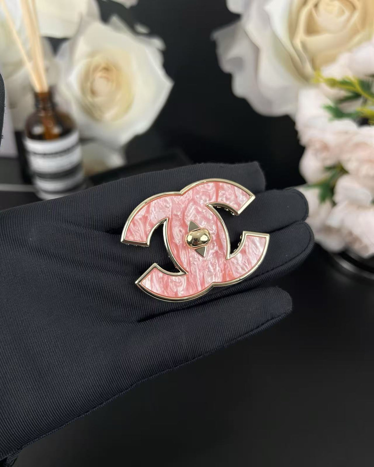 [⭐Reverie Jewels]Pink Resin Classic Brooch 5cm
