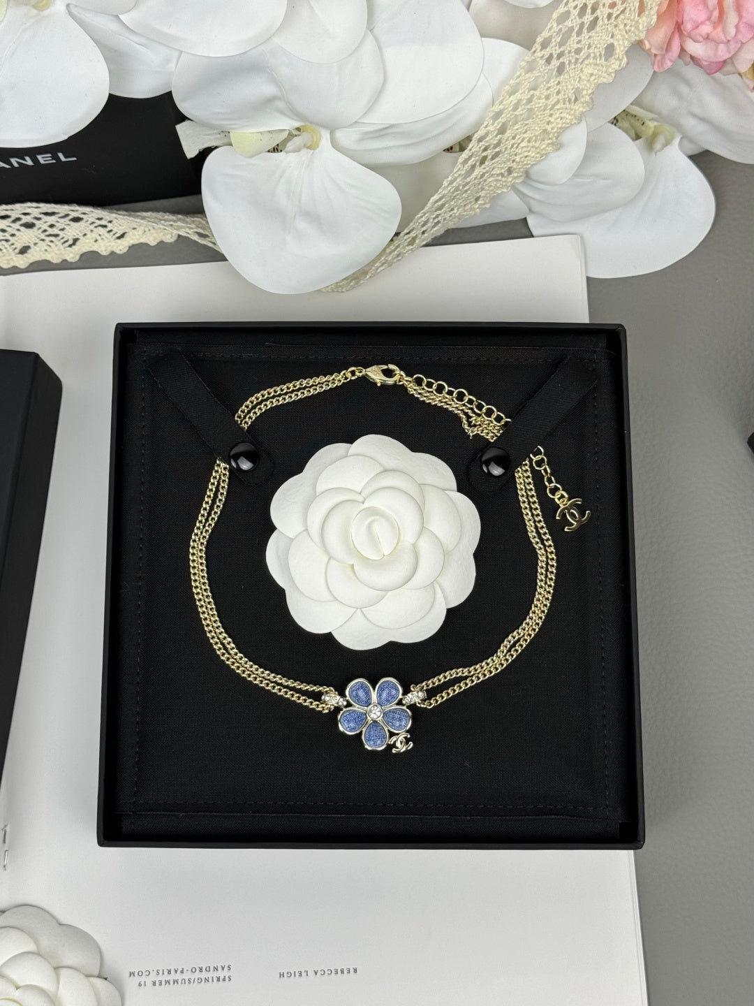 [⭐Reverie Jewels]New Blue Floral Double-Layer Necklace