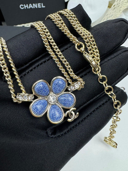 [⭐Reverie Jewels]New Blue Floral Double-Layer Necklace