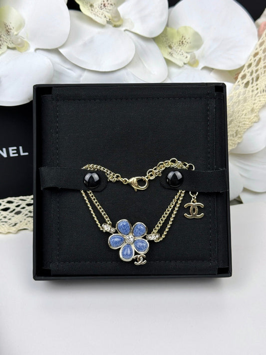 [⭐Reverie Jewels]VOLTE New Blue Floral Double-Layer Bracelet