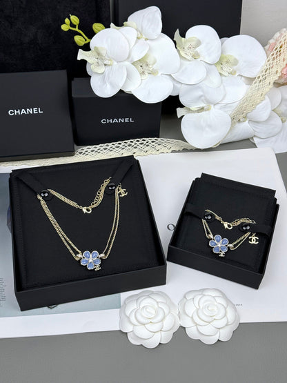 [⭐Reverie Jewels]VOLTE New Blue Floral Double-Layer Bracelet
