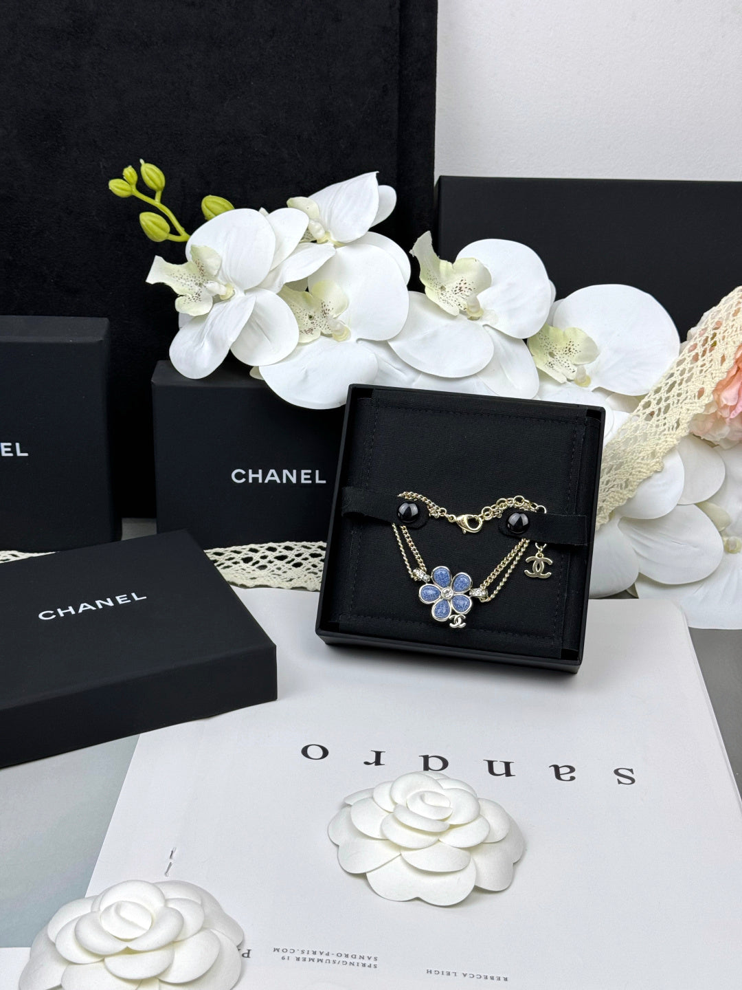 [⭐Reverie Jewels]VOLTE New Blue Floral Double-Layer Bracelet