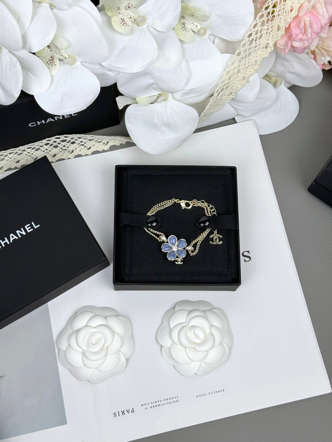 [⭐Reverie Jewels]VOLTE New Blue Floral Double-Layer Bracelet
