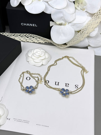 [⭐Reverie Jewels]VOLTE New Blue Floral Double-Layer Bracelet